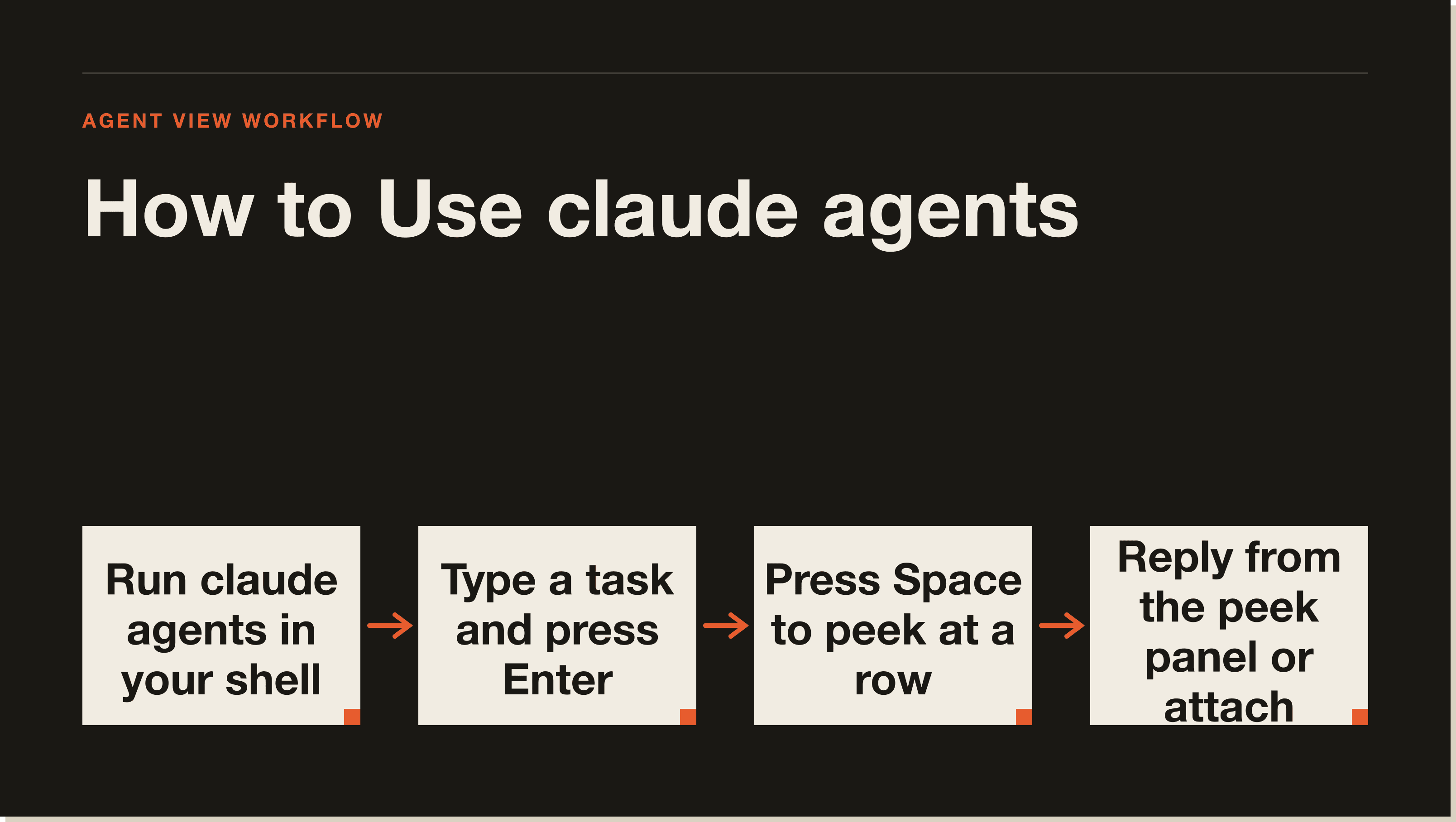 claude agents opens a full-screen monitor. Dispatch tasks from the bottom input, watch state by row, and attach when a session needs you. Claude agent mode (agent view): dispatch, monitor, and attach to background sessions from one screen
